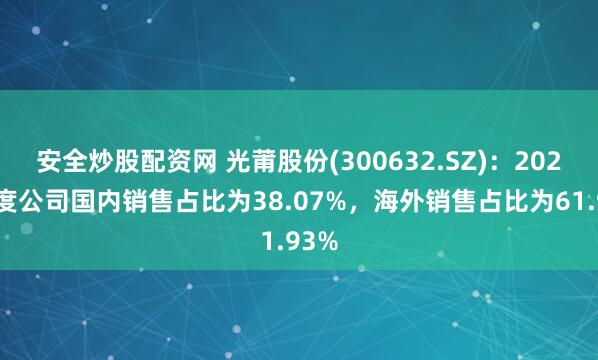 安全炒股配资网 光莆股份(300632.SZ)：2024年度公司国内销售占比为38.07%，海外销售占比为61.93%